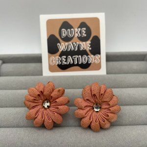 Vintage Fabric Screw Back Earrings